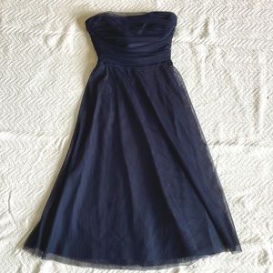 Strapless Blue Cocktail Dress